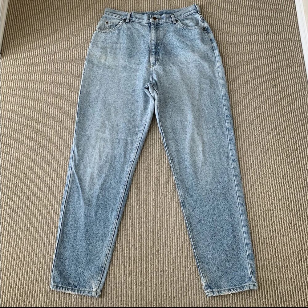 Vintage 90s LL Bean Womens High Waist Blue Jeans Medium Wash Size 16 USA Made